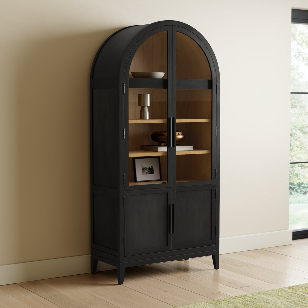 Annetta 80" Wood Bookcase, Black